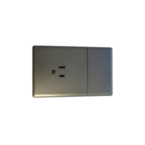 TOMA + INTERRUPTOR ZAFIRO PLATA